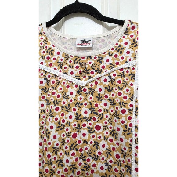 Hanna Andersson Girls Sleeveless Floral Dress Lace Trim Size US 12/150 Cotton Bl - Picture 4 of 8